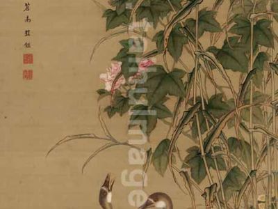 丘鉴-芙蓉芦雁图