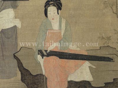 传周昉 调琴啜茗图