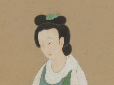 陆粲 云华惜花图