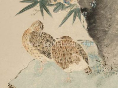 陆治 竹报平安图