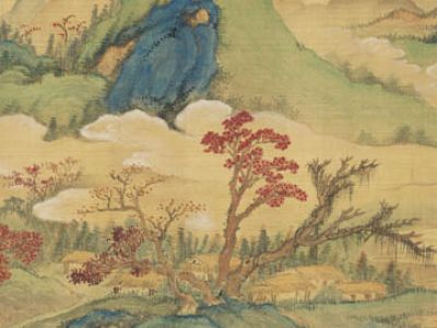董其昌 倣張僧繇白云红树